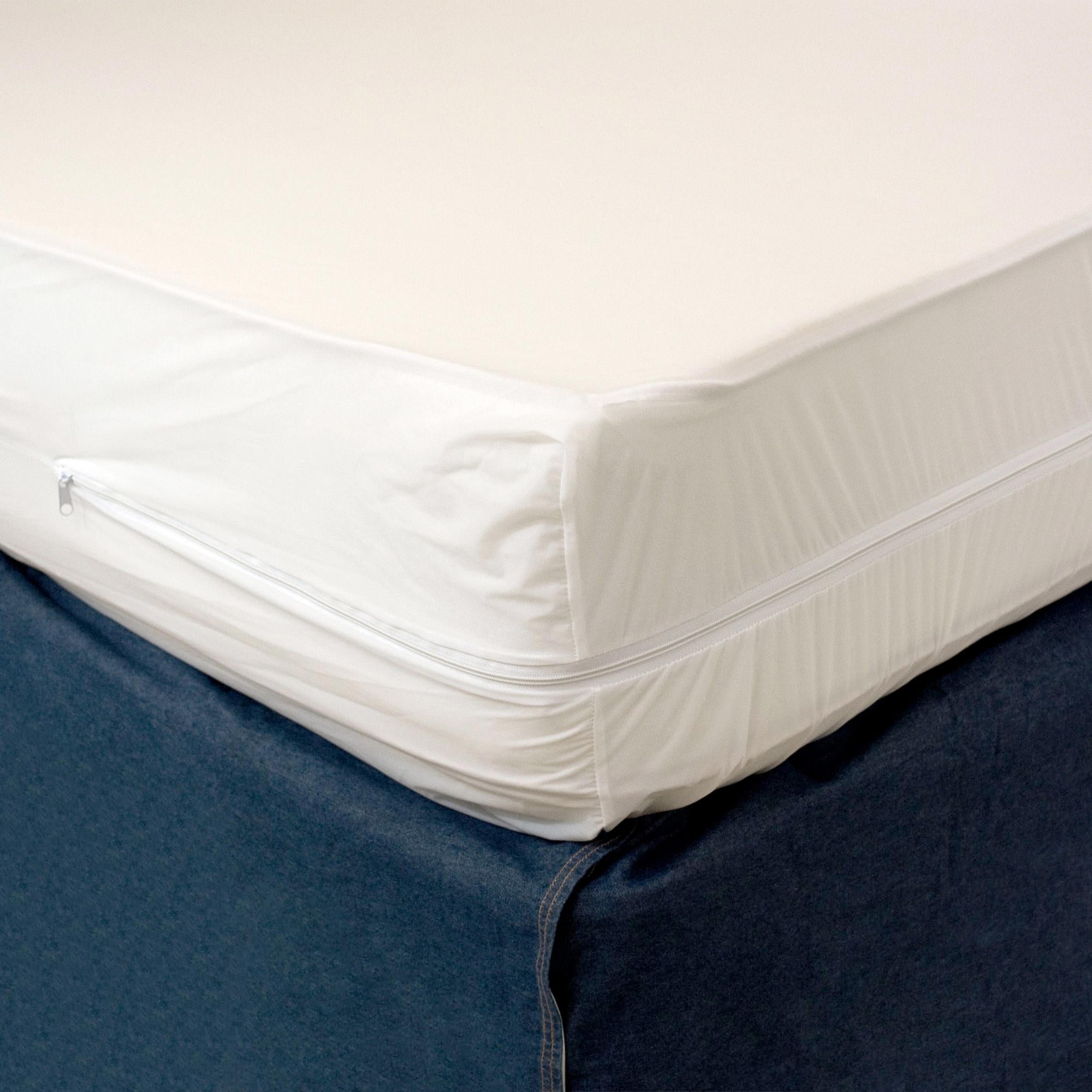 Bedding-Heavy Duty Vinyl Split Boxspring Cover - California King Size (2 Hospital Twin XL Vinyls)