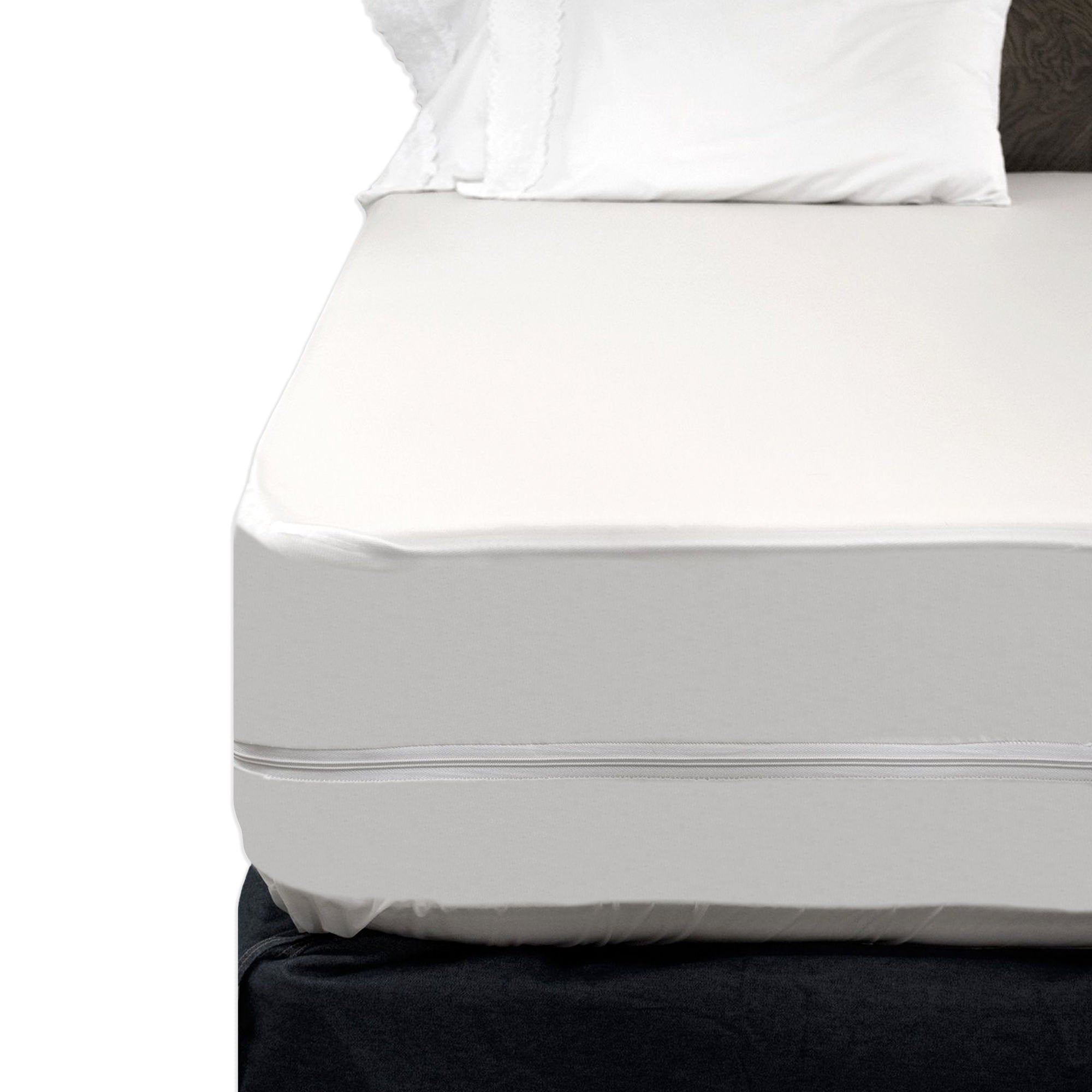Bedding-Heavy Duty Vinyl Split Boxspring Cover - California King Size (2 Hospital Twin XL Vinyls)