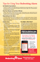 Bedwetting Store Alarm Tip Sheet